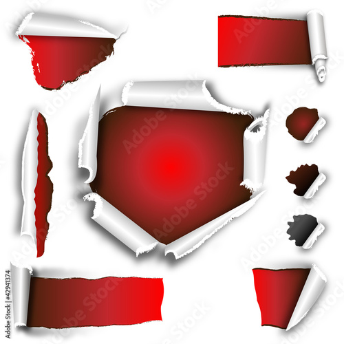aufgerissen -gestaltungsset rot