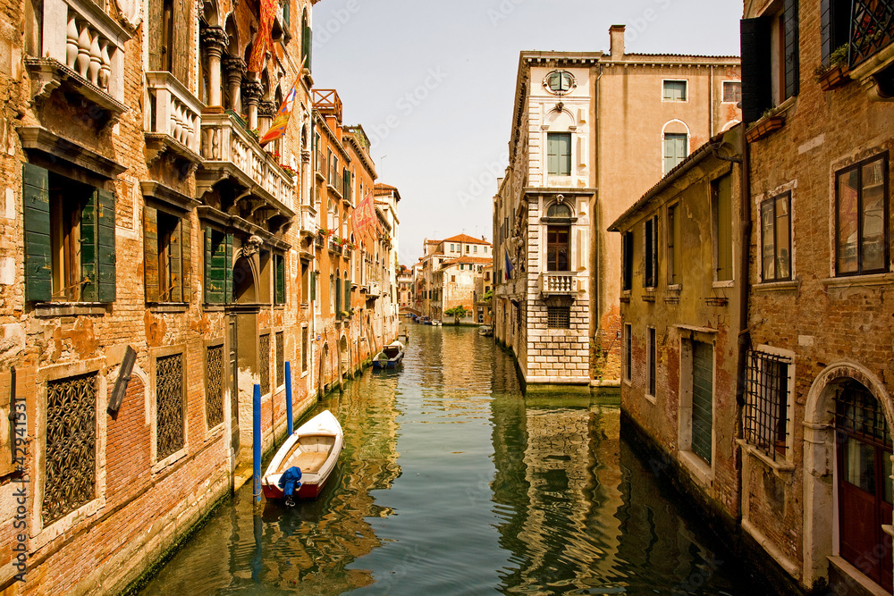 Romantic canal in Venice