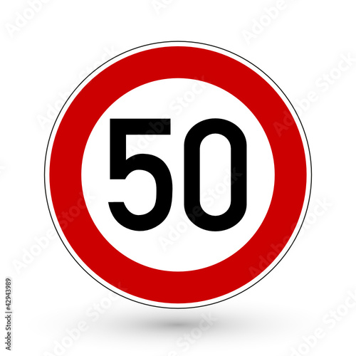 Verkehrszeichen - Höchstgeschwindigkeit 50 km/h
