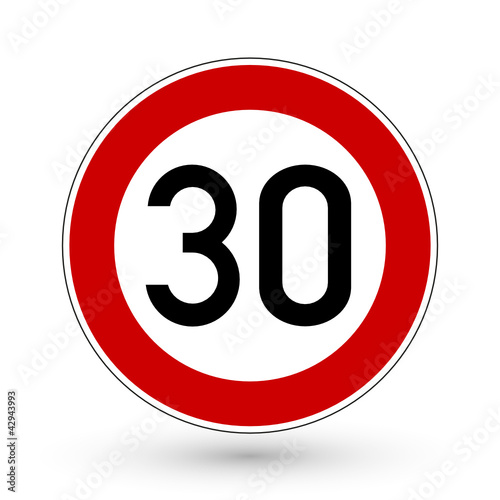 Verkehrszeichen - Höchstgeschwindigkeit 30 km/h