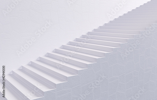 White Stairway. 3D concept image
