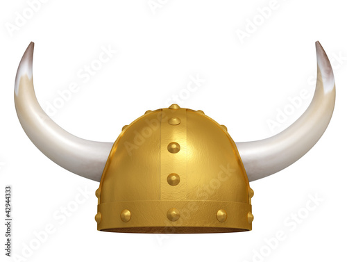 Viking Helmet isolated on white. 3D image