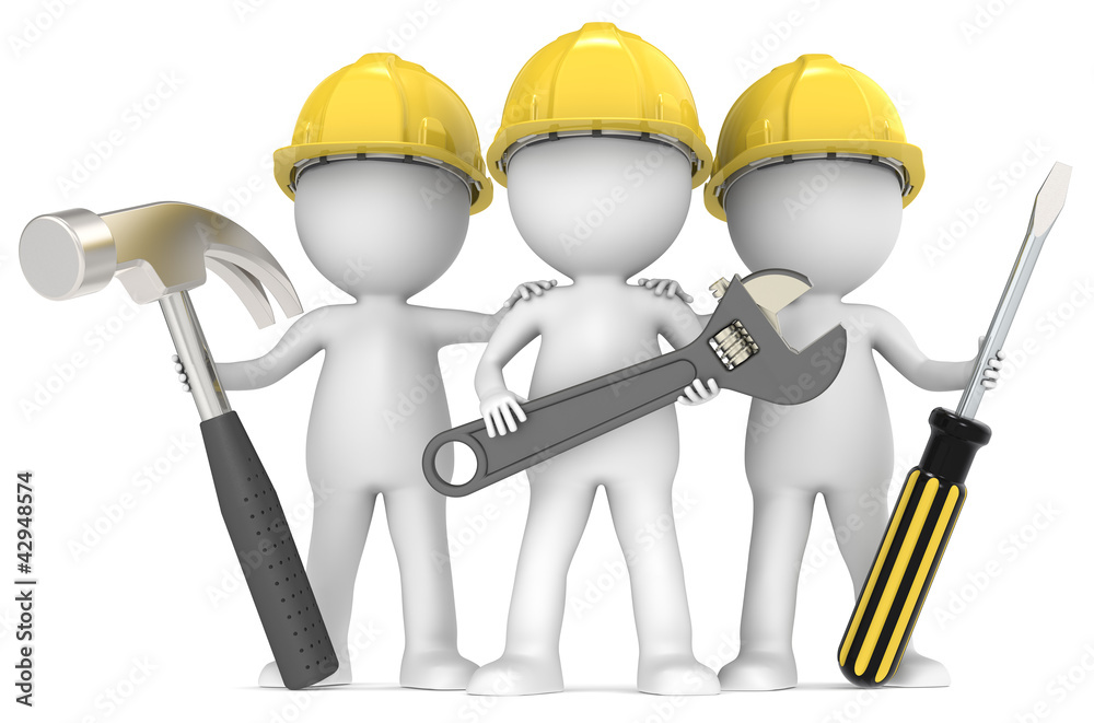 Service and repair. 3D little human character The Builders X3 Service and repair. 3D little human character The Builders X3