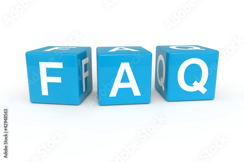 Faq cubes 3d render illustration