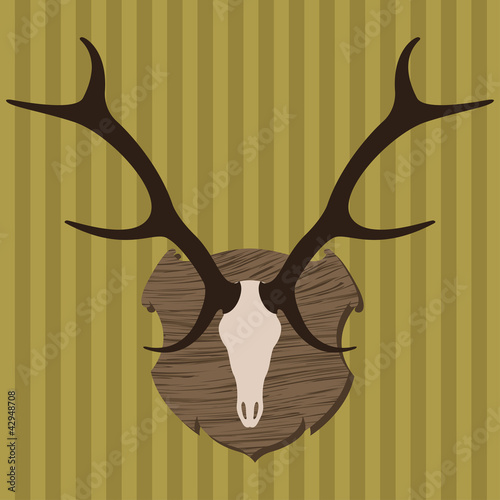 Moose head horns hunting trophy illustration vector