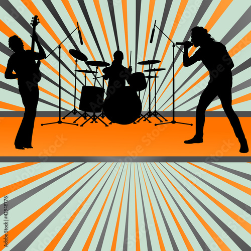 Rock concert band burst background vector