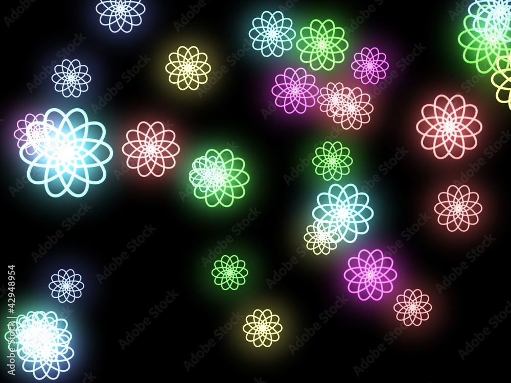 Abstract flowers on a black background Abstract flowers on a black background
