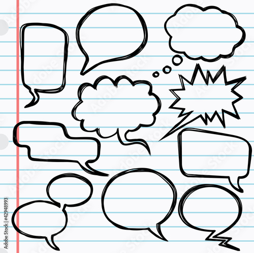 Speech bubbles with scribble effect