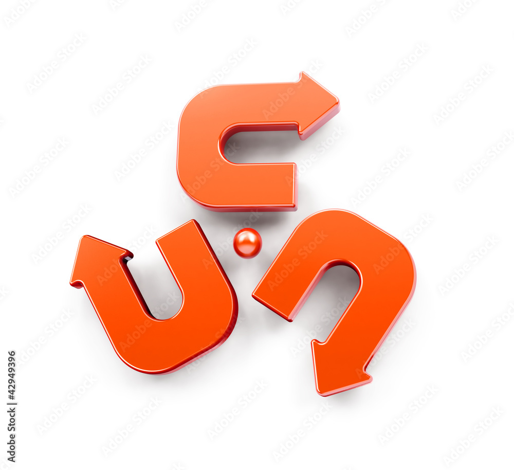 Symbol from three arrows isolated on white 3d model Symbol from three arrows isolated on white 3d model