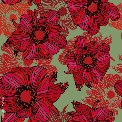 Seamless pattern with flowers