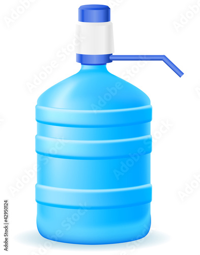 water in plastic bootle with a hand pump vector illustration