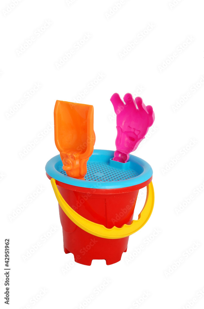 Children's pail and shovel (isolated)