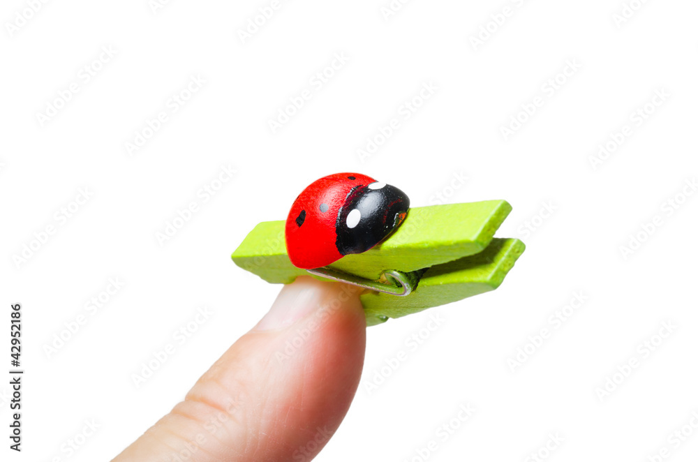 ladybug clothespin on finger ladybug clothespin on finger
