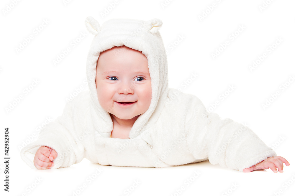 smiley baby lying on white floor smiley baby lying on white floor