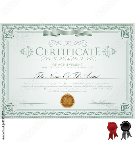 Vector illustration of detailed certificate