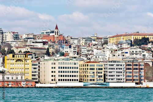 Tophane Coast with St Anton Church  Istanbul