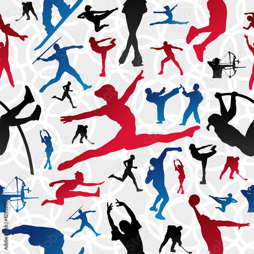  Sports silhouettes pattern