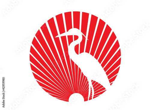 Bird logo with raising sun