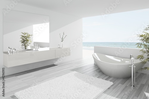 Exclusive Luxury Bathroom Interior by the sea | ocean