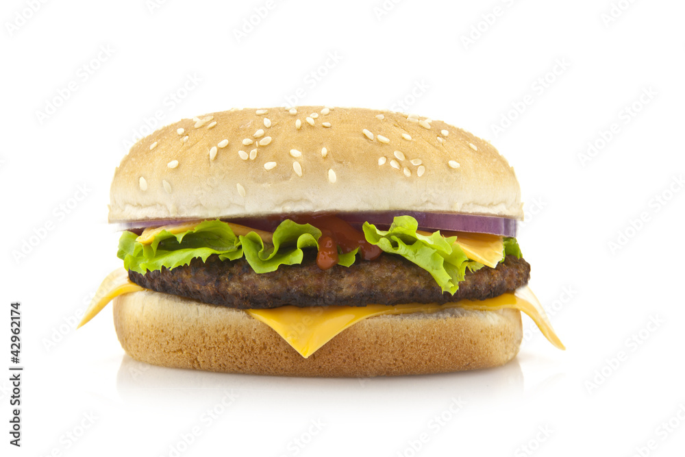 Big hamburger isolated on white Big hamburger isolated on white