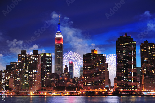 New York City Manhattan midtown at dusk