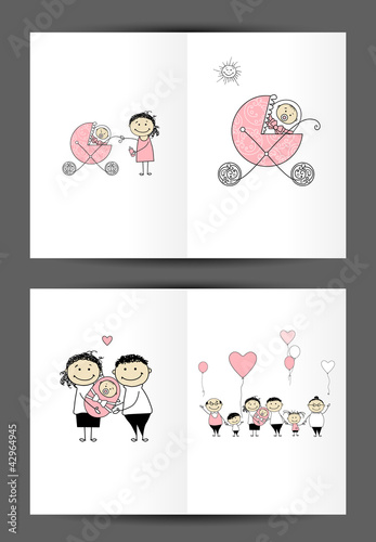 Newborn postcard, cover and inside page. Design for your print