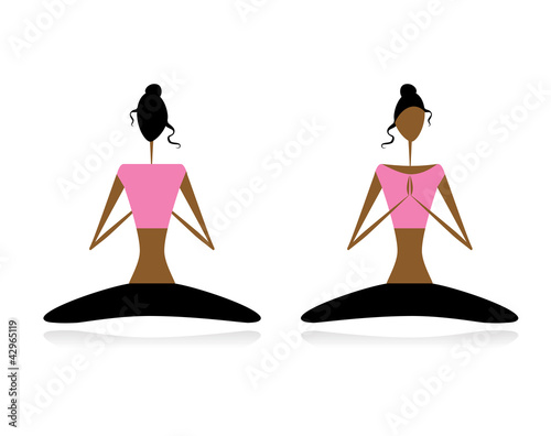 Lotus pose. Women practicing yoga