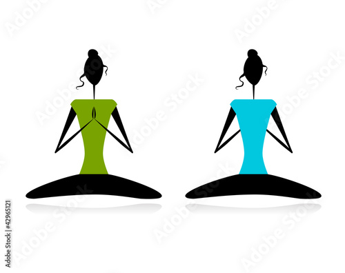 Lotus pose. Women practicing yoga