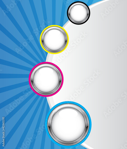 CMYK BUTTON RAYS BACKGROUND