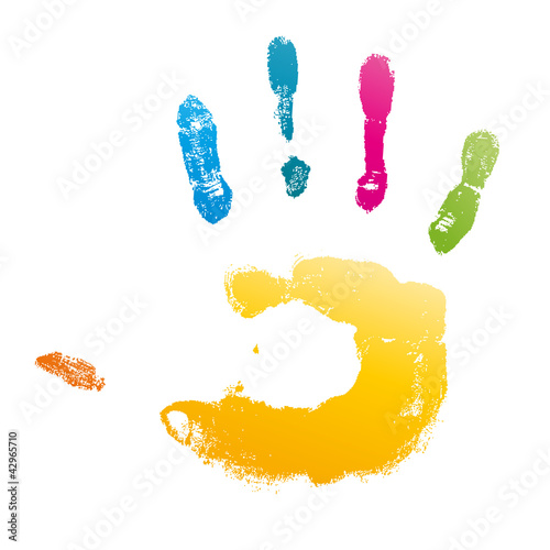 vecteur, main peinture