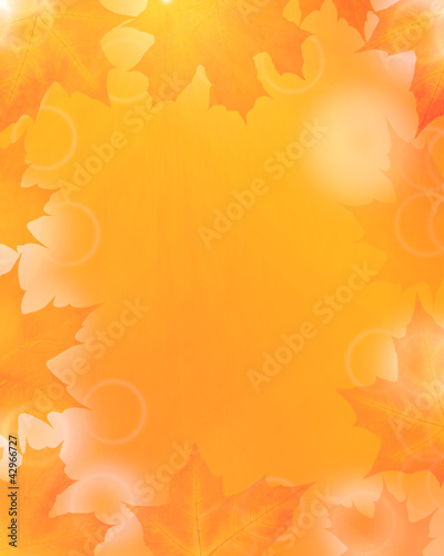 abstract orange maple leaves background
