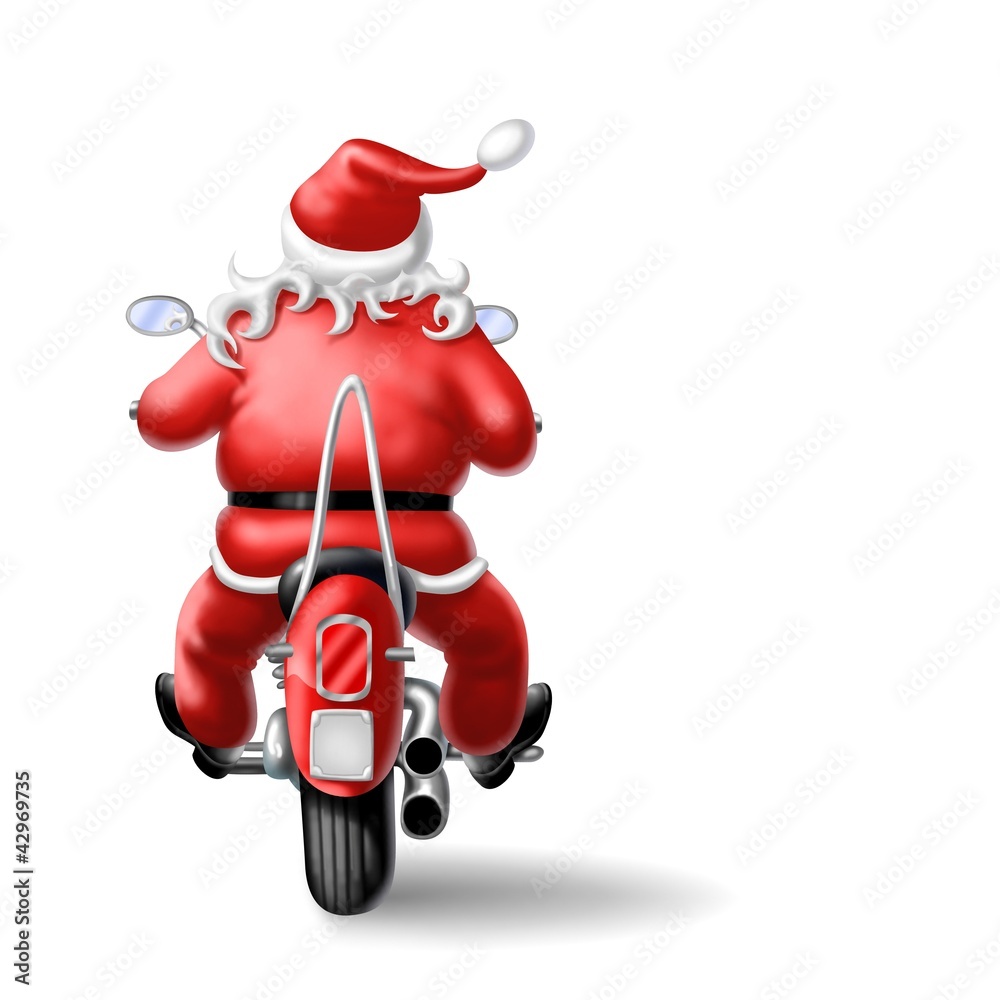 babbo natale in moto Stock Illustration | Adobe Stock