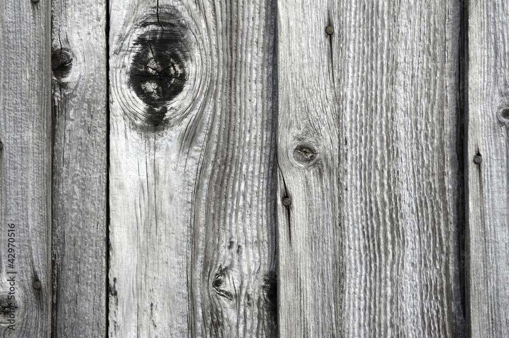 Old weatherbeaten wood with nails and knots Old weatherbeaten wood with nails and knots