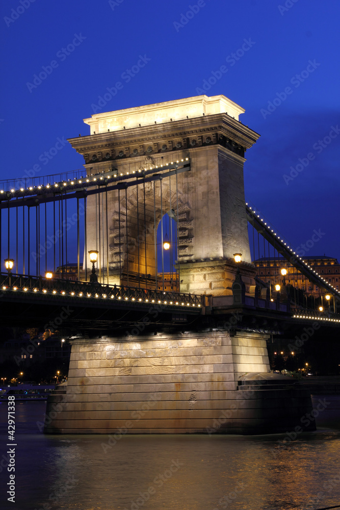 Obraz premium Budapest in the night : Chain bridge