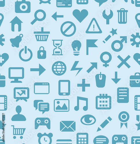 vector seamless pattern with technology icons