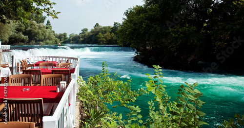 Waterfall on river Manavgat in Turkey photo