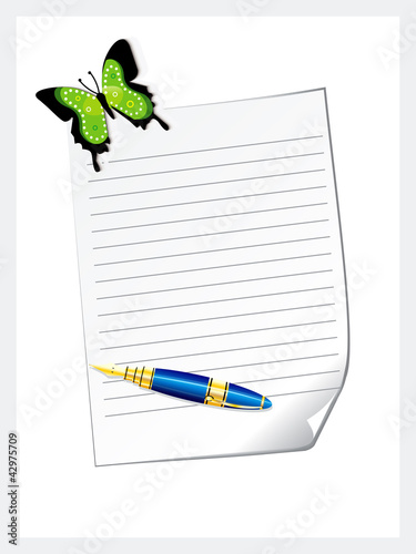 abstract letter pad with pen