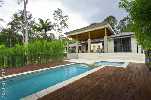 Modern backyard with pool © Image Supply Co
