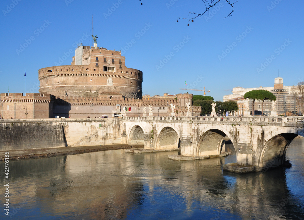 Italy. Roma veduta di Castel Sant'angelo