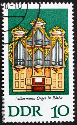 Postage stamp GDR 1976 Silbermann Organ, St. George’s Church, photo
