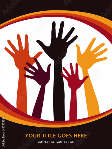 Happy hands design with copy space.