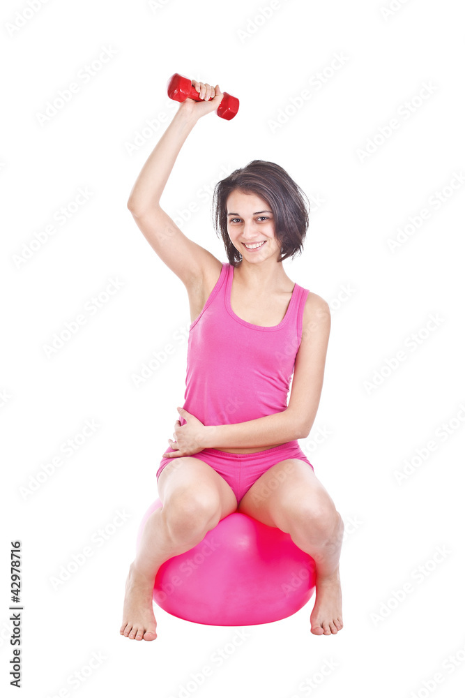 Young woman doing fitness exercise Young woman doing fitness exercise