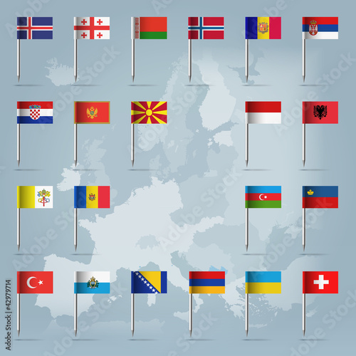 21 european countries over european map