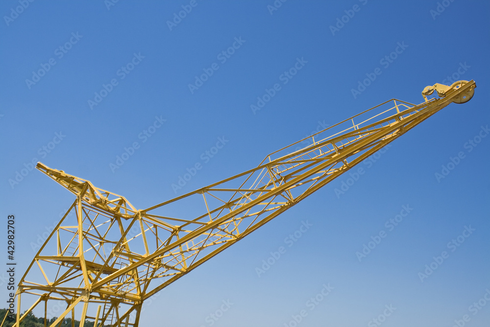 Yellow port crane