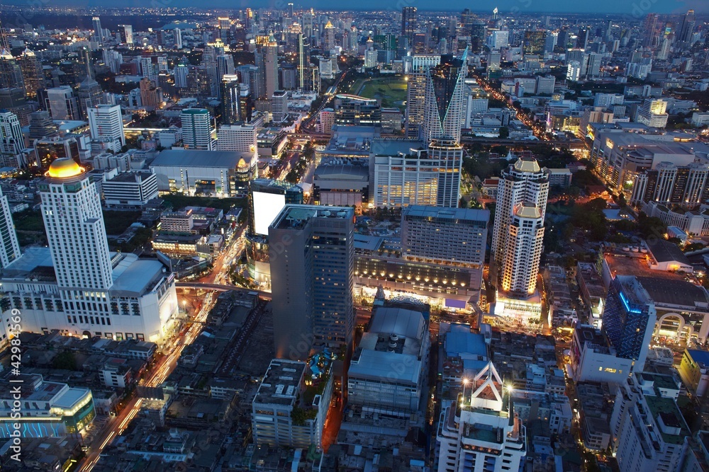 Night Bangkok from high