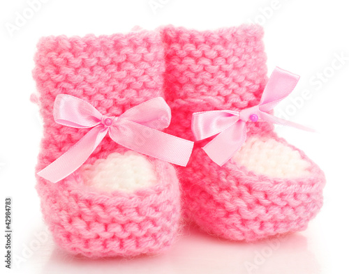 pink baby boots isolated on white © Africa Studio