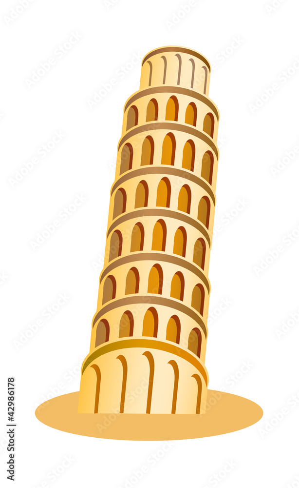 vector icon tower of pisa