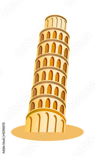 vector icon tower of pisa