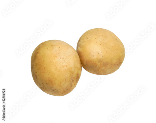 fresh potatoes on a white background