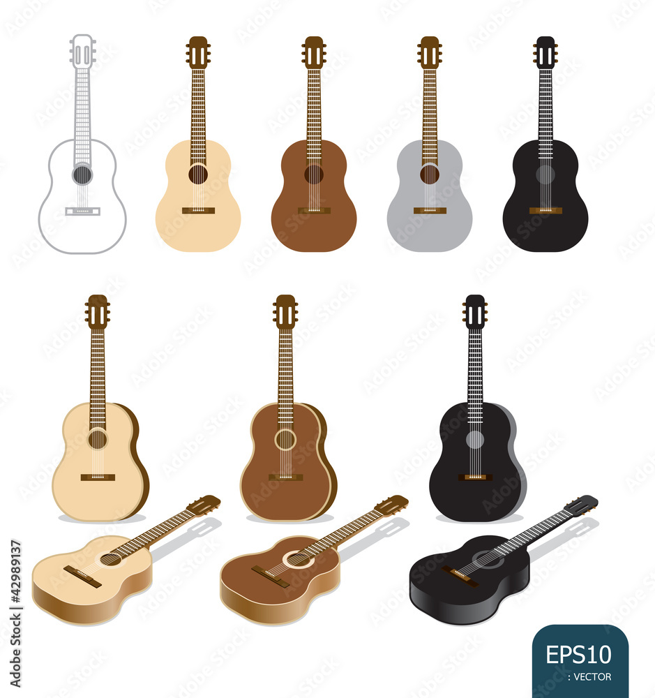 Fototapeta premium guitar vector set